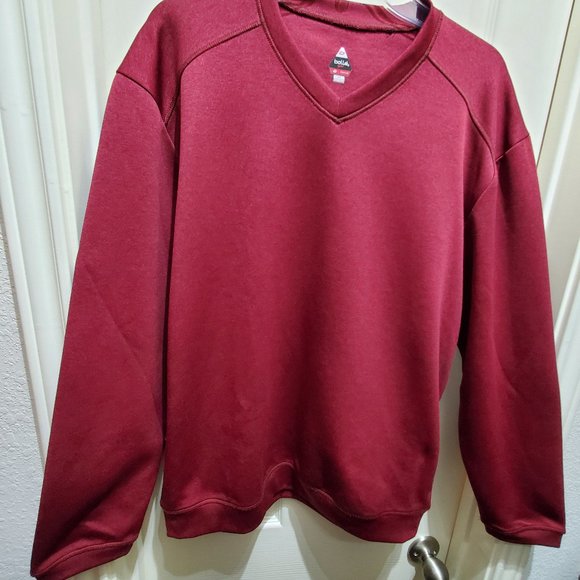 Men's Bolle Golf Maroon V-Neck Long Sleeve Warm Pullover Shirt, Medium - Picture 1 of 7